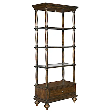 Birmingham Etagere with Glass Shelves and Can Lighting